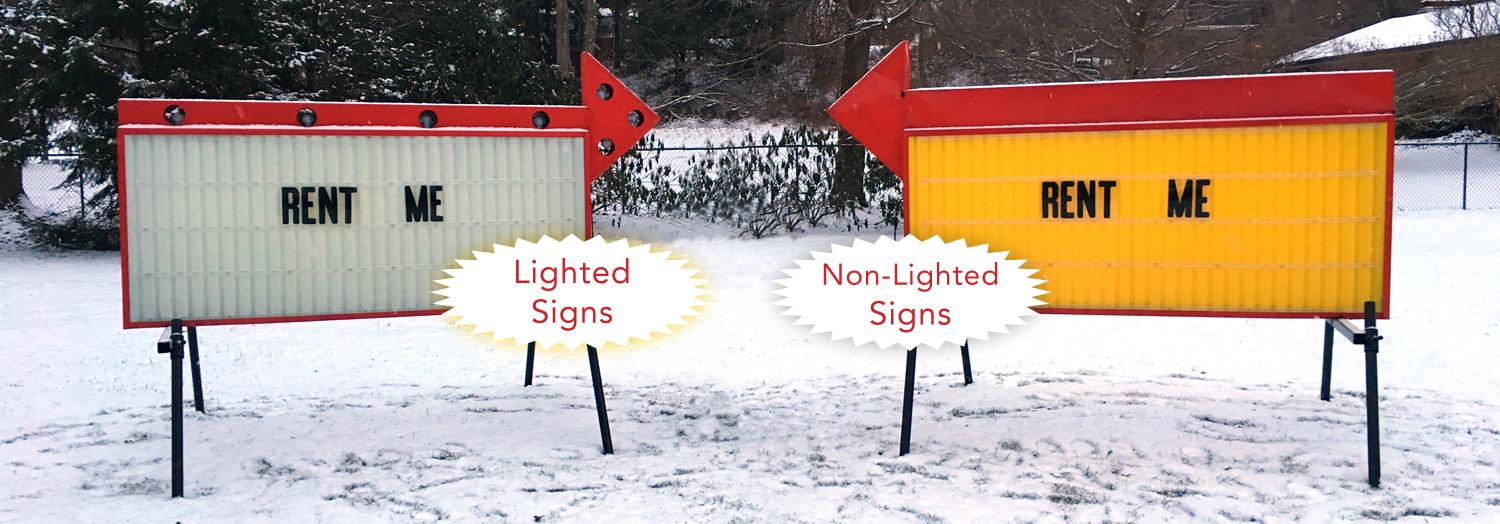 Lighted vs Non lighted Sign Rentals 